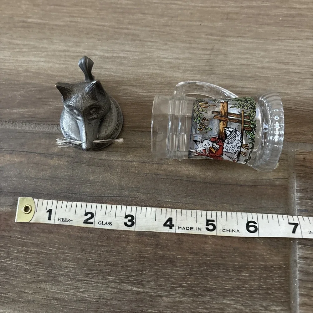 BMF Schnapskrugerl Wolf Whiskers Mini Steins, Made in Germany-  Top Not Attached